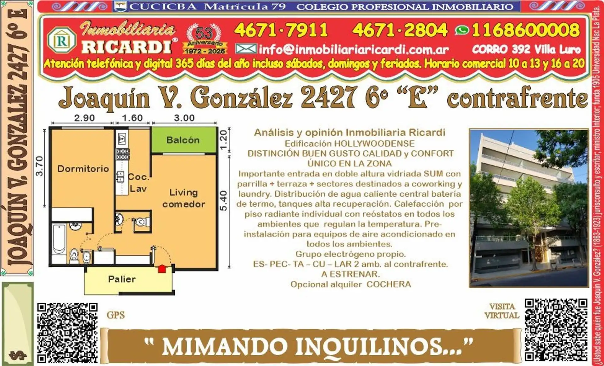 Departamento de 1 dormitorio en Villa del Parque con SUM y terraza