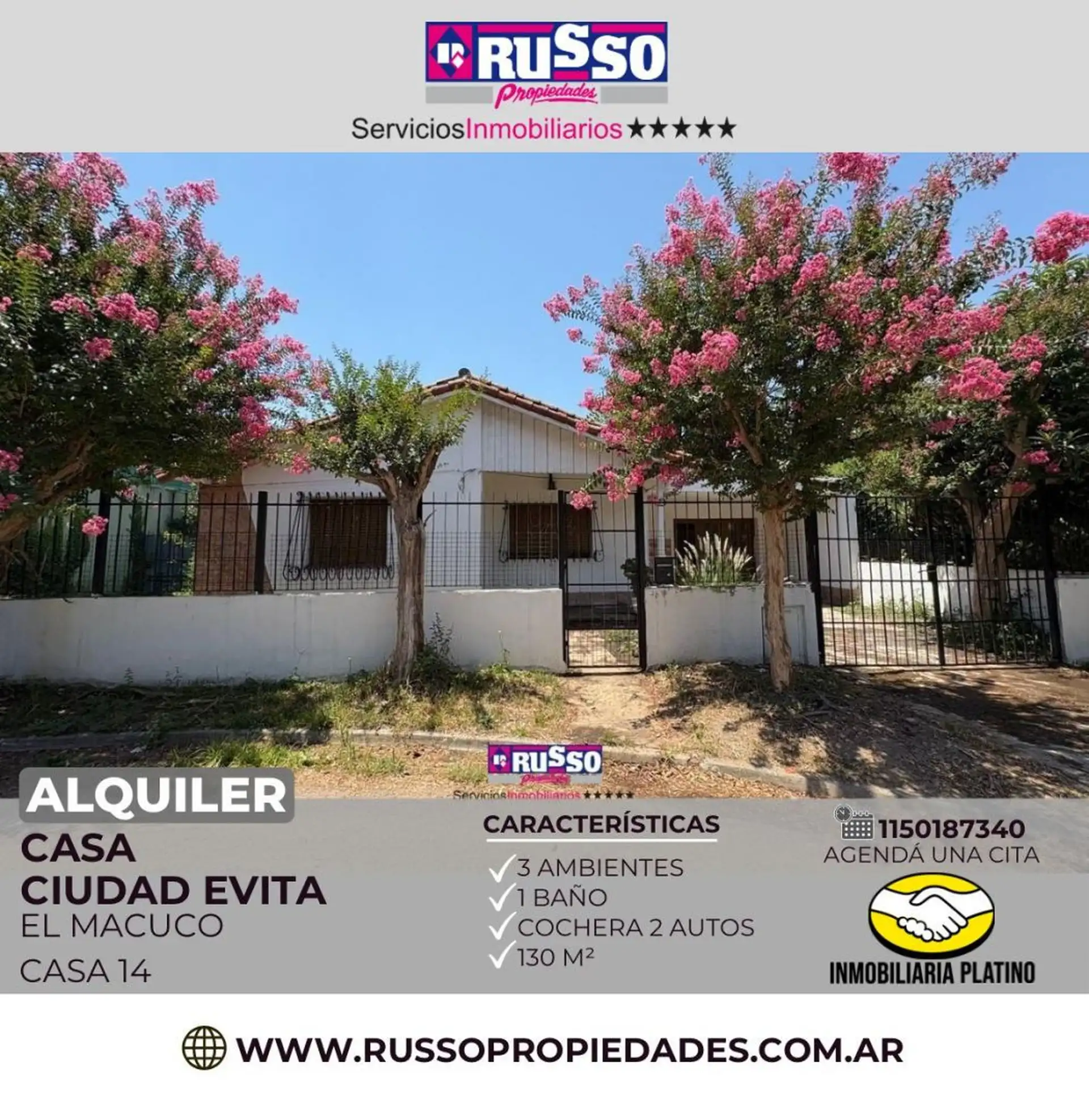 Casa de 3 ambientes com 2 dormitórios em Ciudad Evita, La Matanza