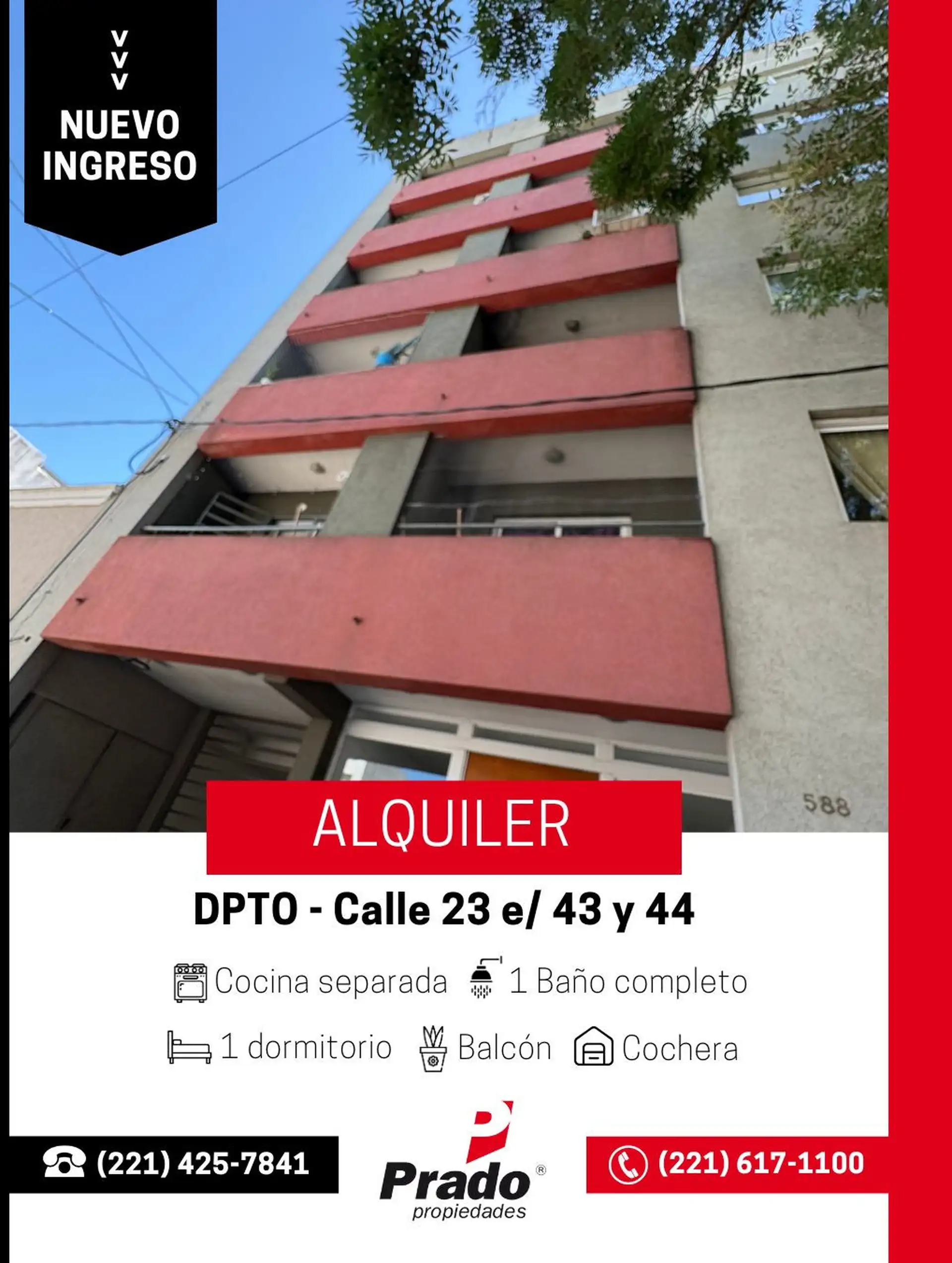 One-bedroom apartment with parking in La Plata