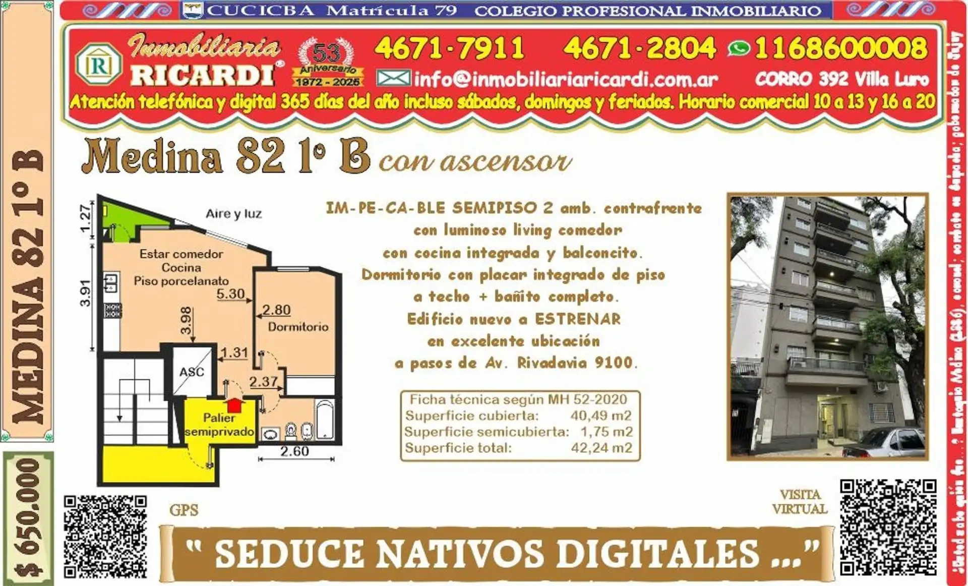 Квартира с 1 спальней в Villa Luro