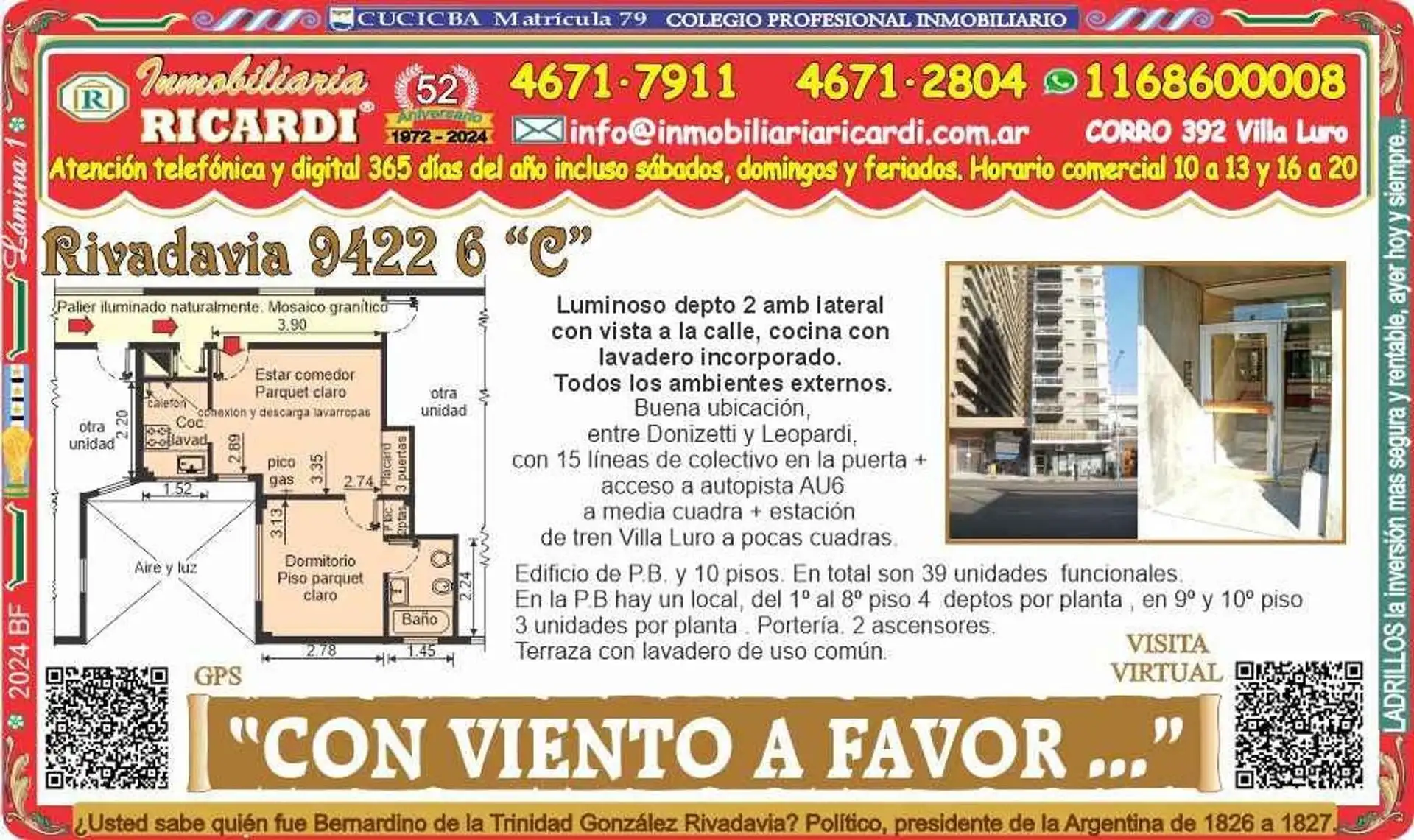 Departamento de 2 ambientes en Villa Luro
