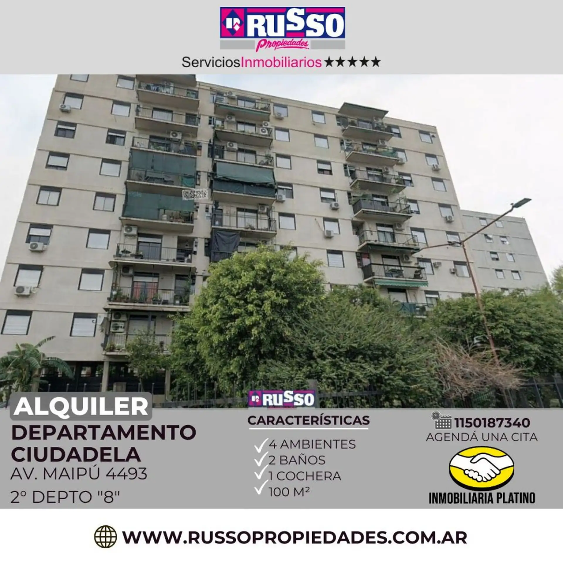 Four-room apartment with 3 bedrooms in Ciudadela