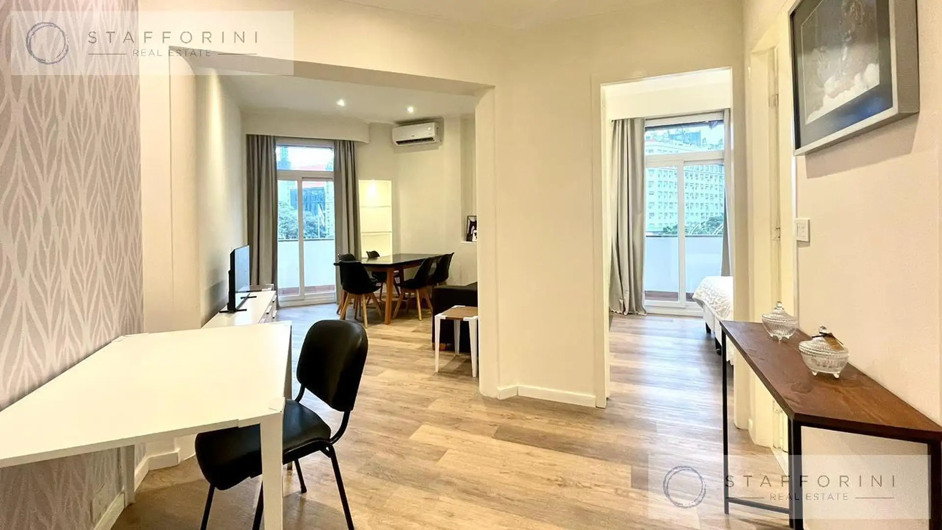 Departamento de 2 ambientes amoblado con balcón en San Nicolás