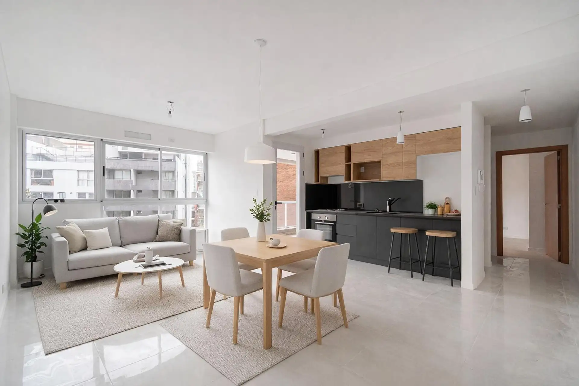 Новая квартира с 1 спальней и двумя балконами в Caballito