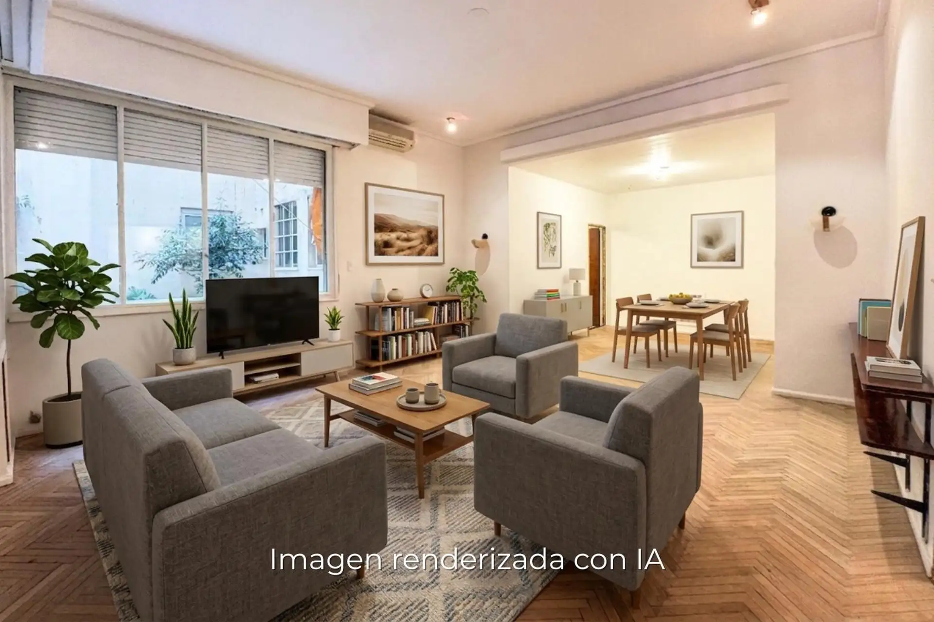 Two-bedroom apartment with parking and service room in Retiro