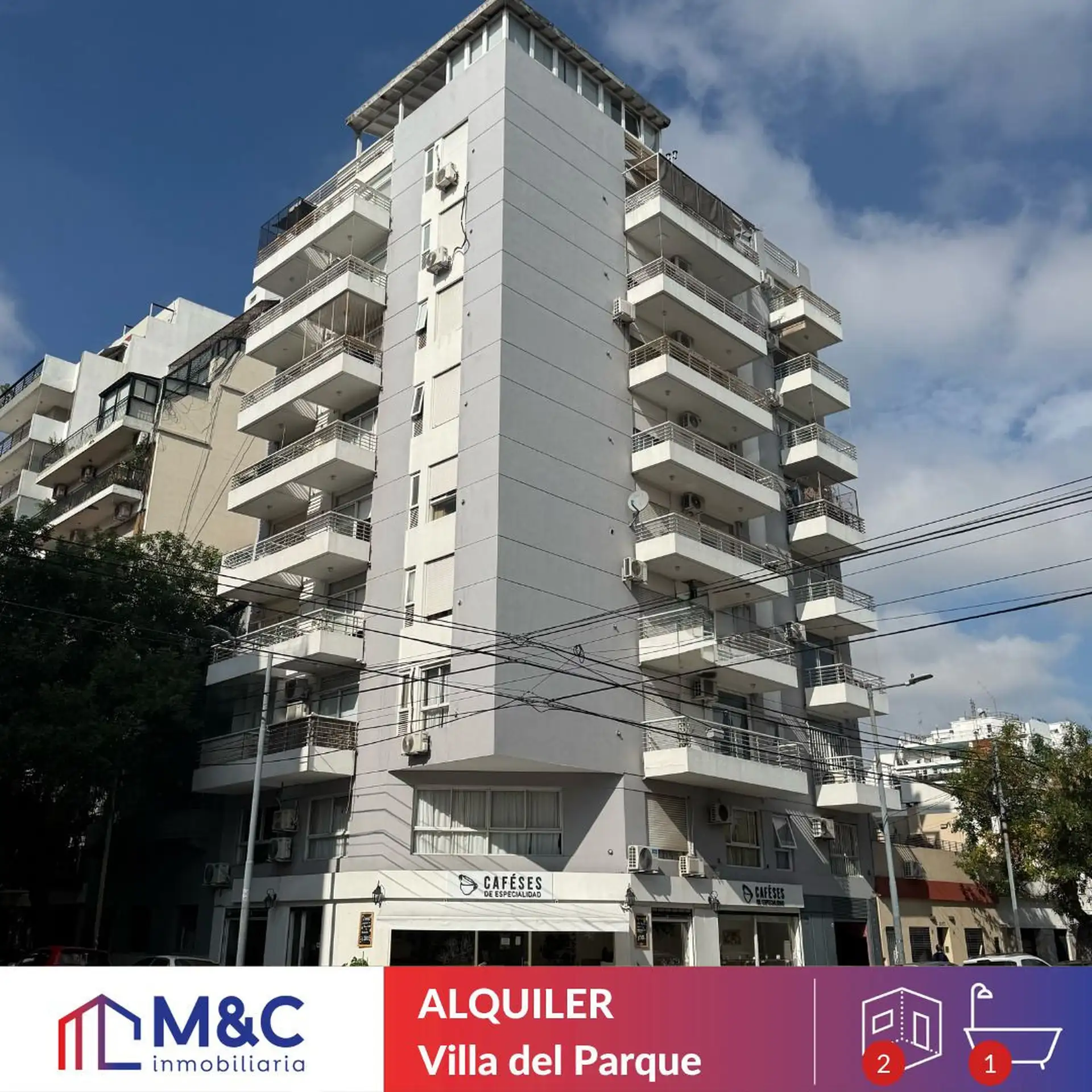 Departamento de 2 ambientes en alquiler al frente en Villa del Parque