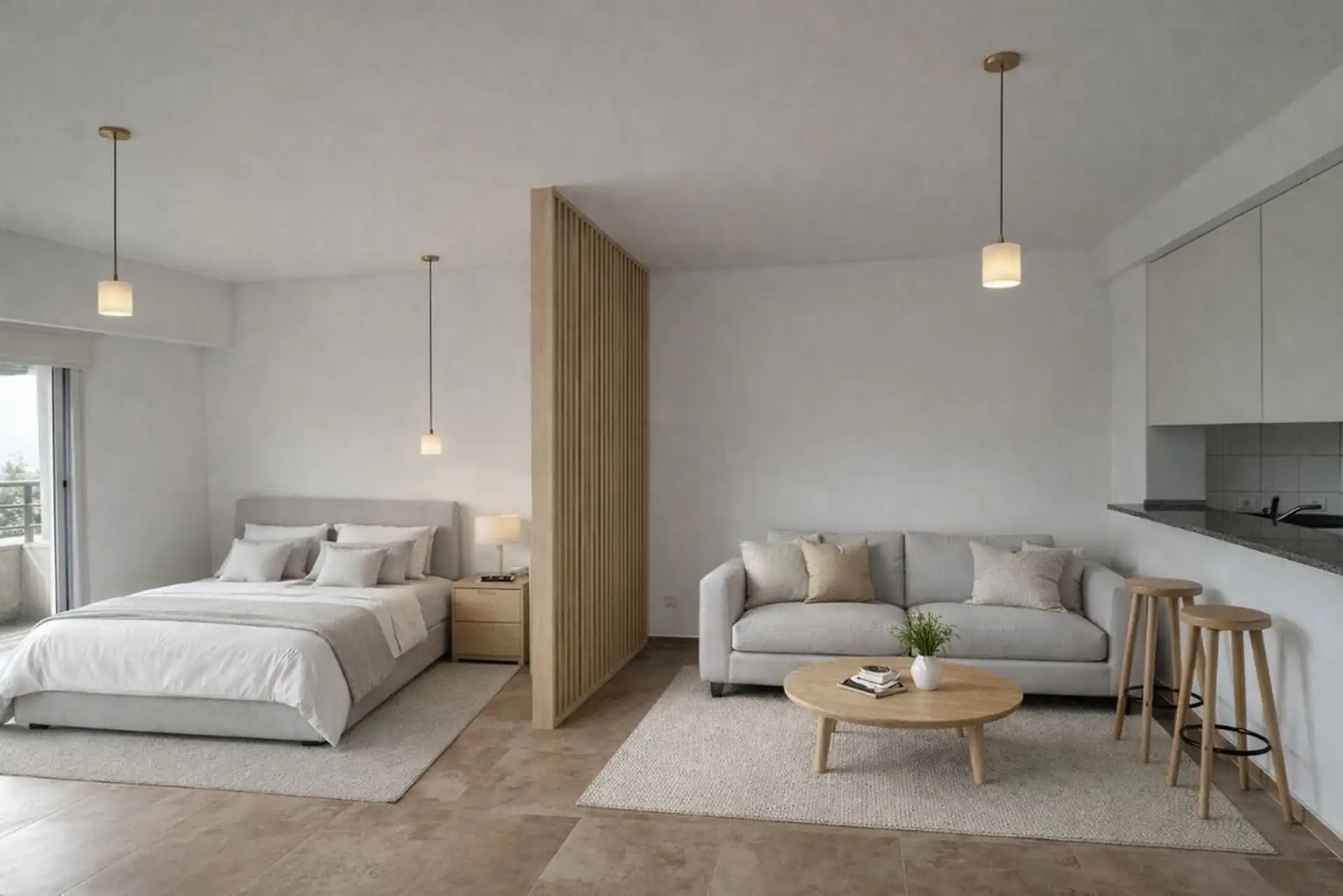 Kitnet com varanda e ar-condicionado em Flores