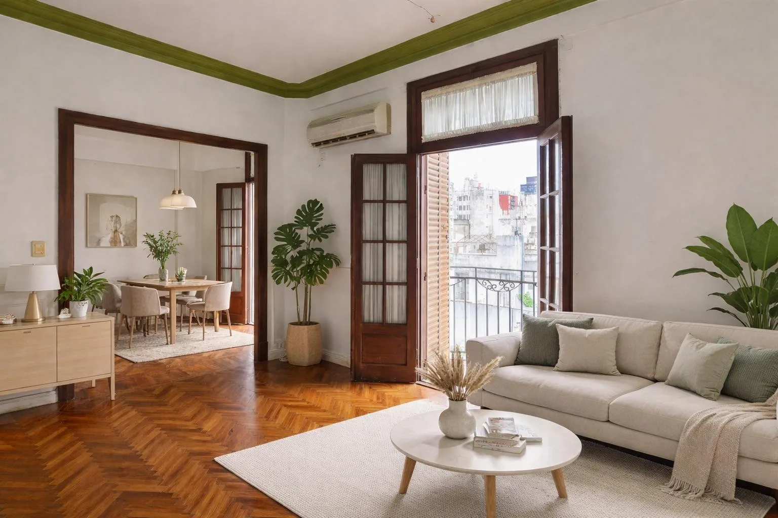 Apartamento de três ambientes com escritório e varanda em Balvanera