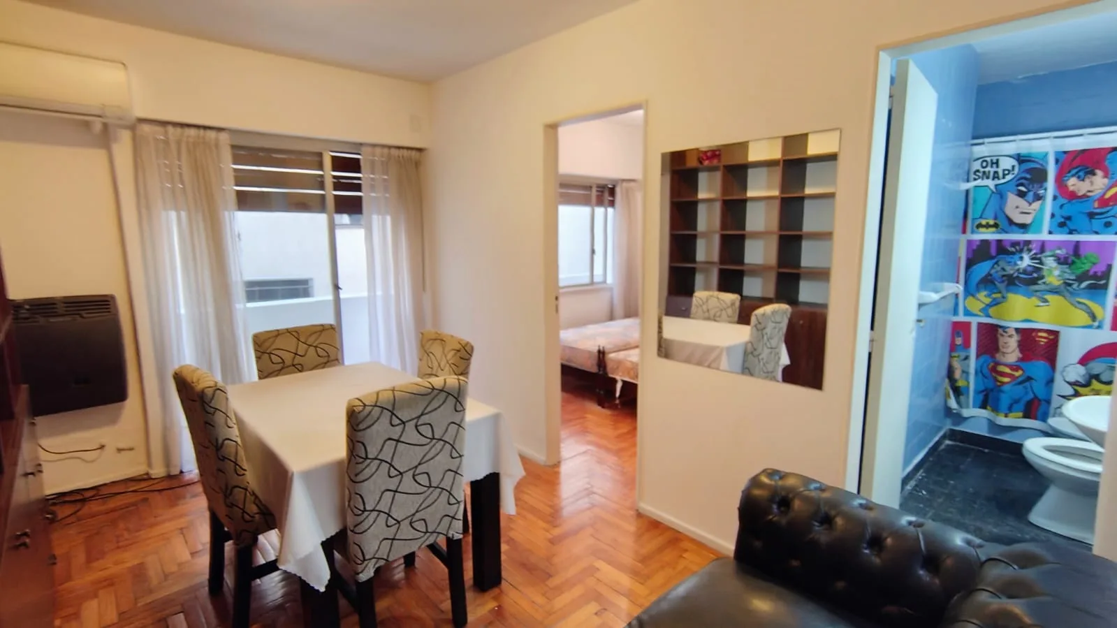 Departamento de 2 ambientes amoblado en Almagro con balcón y patio cubierto