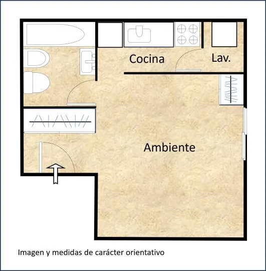 Departamento monoambiente en alquiler en Balvanera