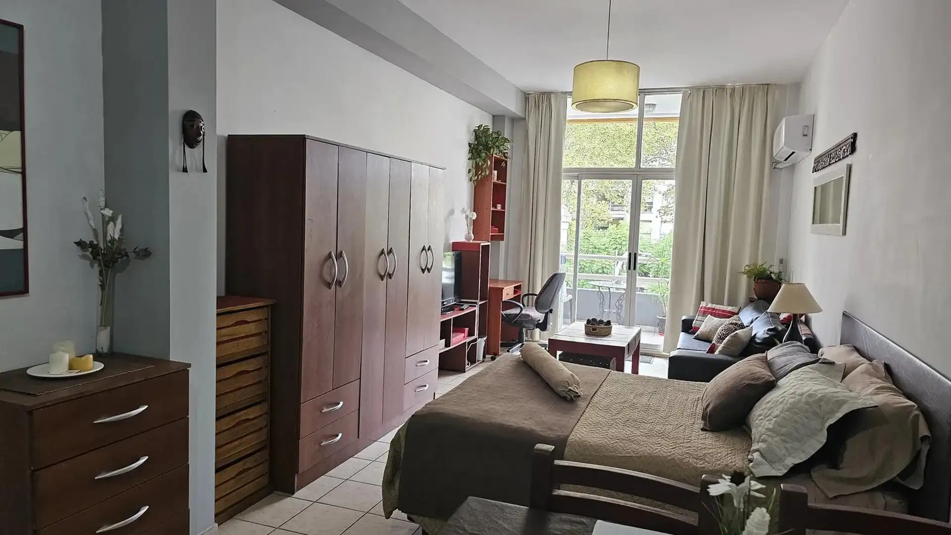 Monoambiente amoblado en Palermo con balcón