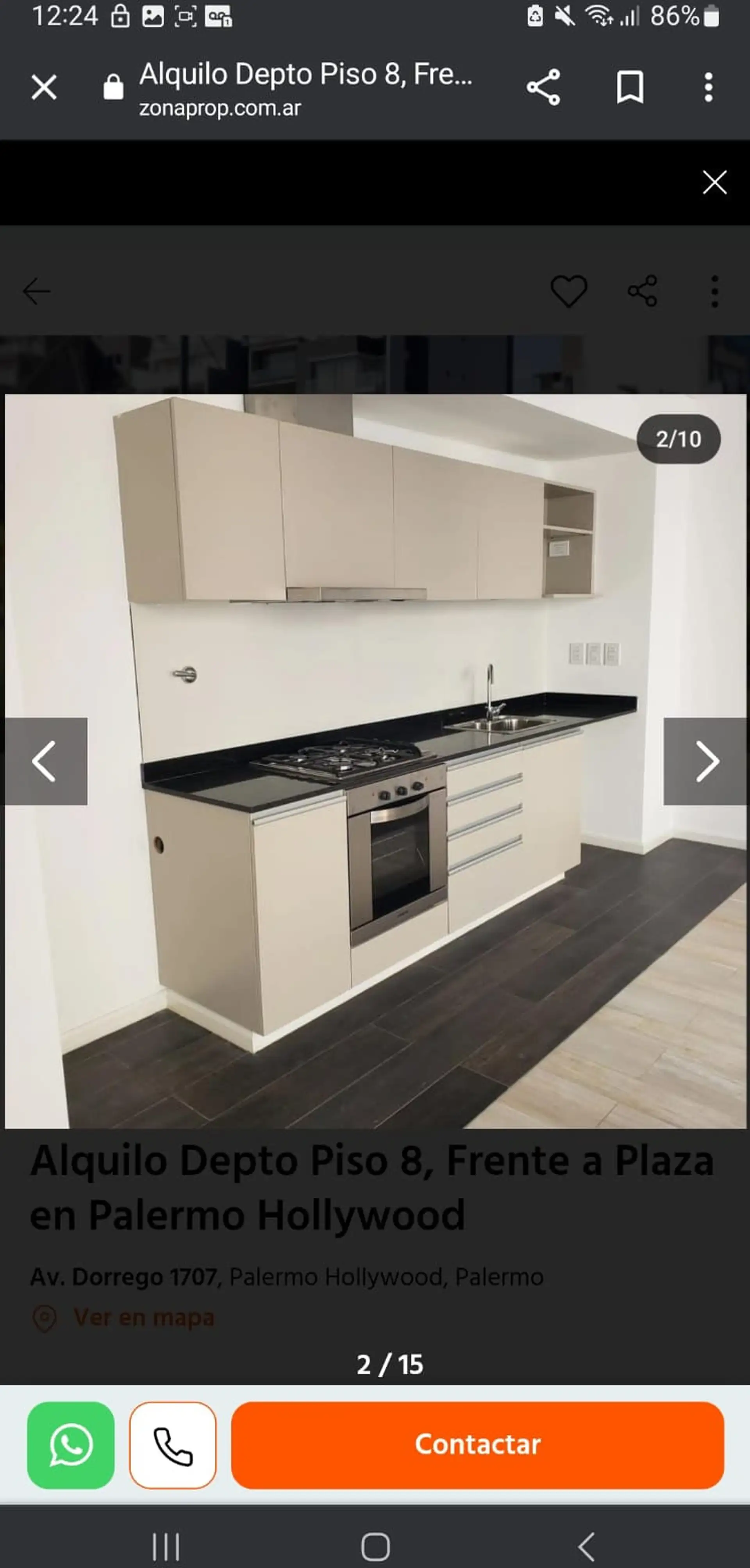 Studio apartment facing Plaza Clemente in Colegiales