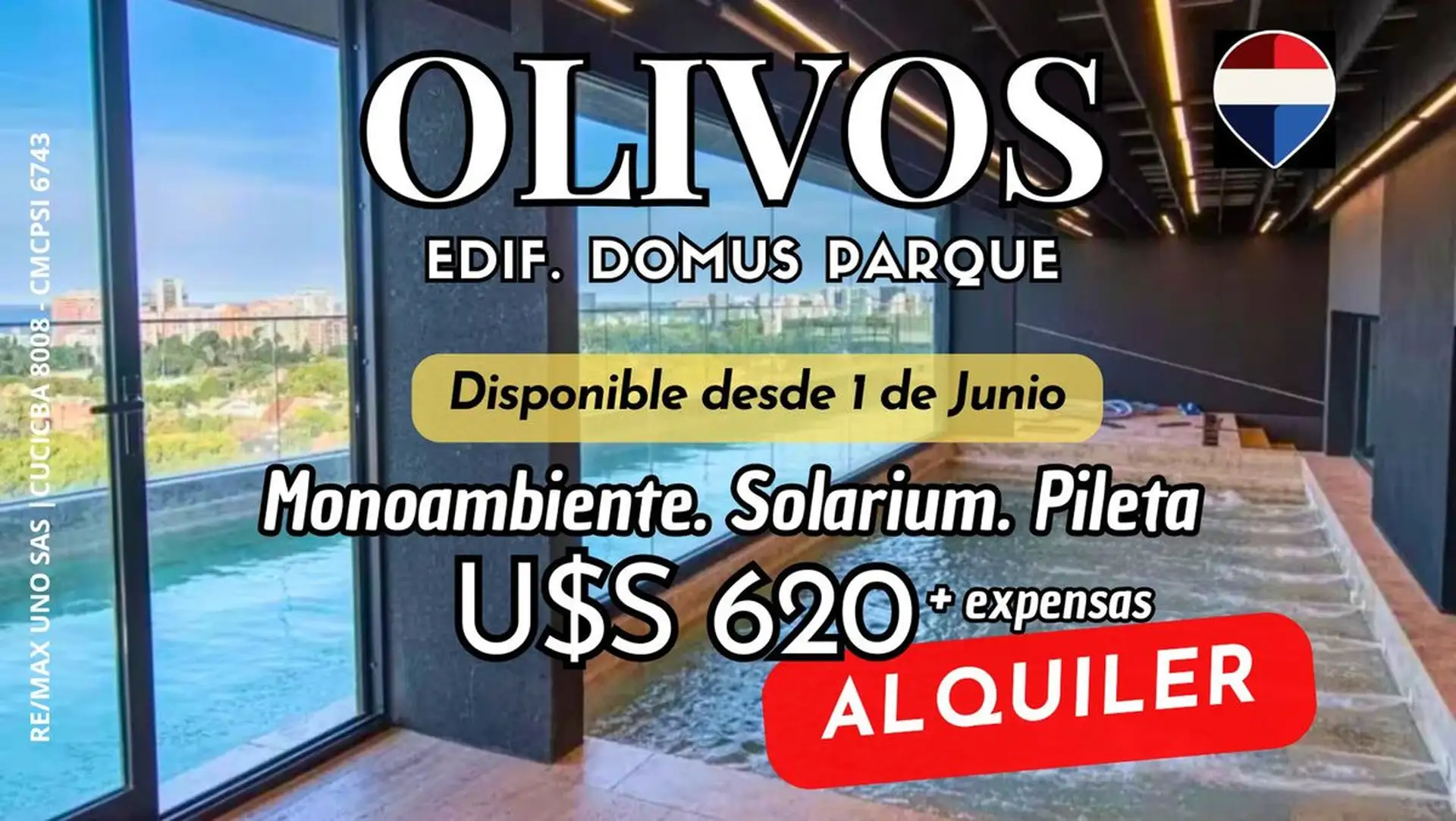 Unfurnished studio apartment with balcony in Vicente López