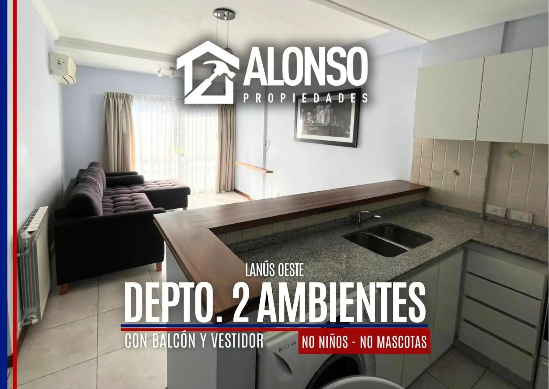 Two-room apartment with balcony in Lanús Oeste