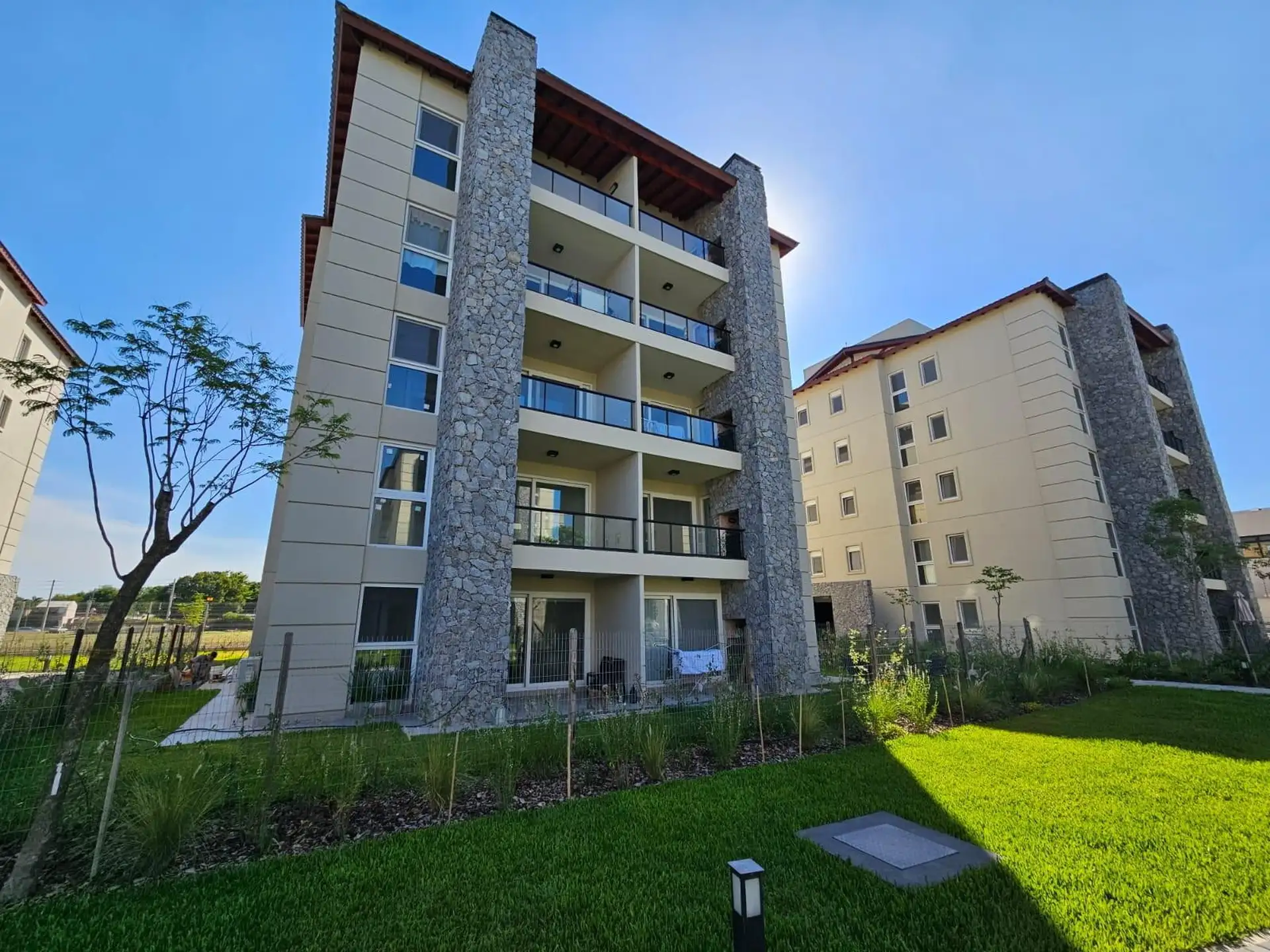 Double-height living, balcony grill