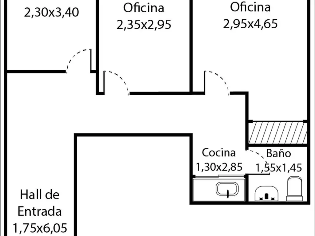 Planta baja, oficina 43 m²