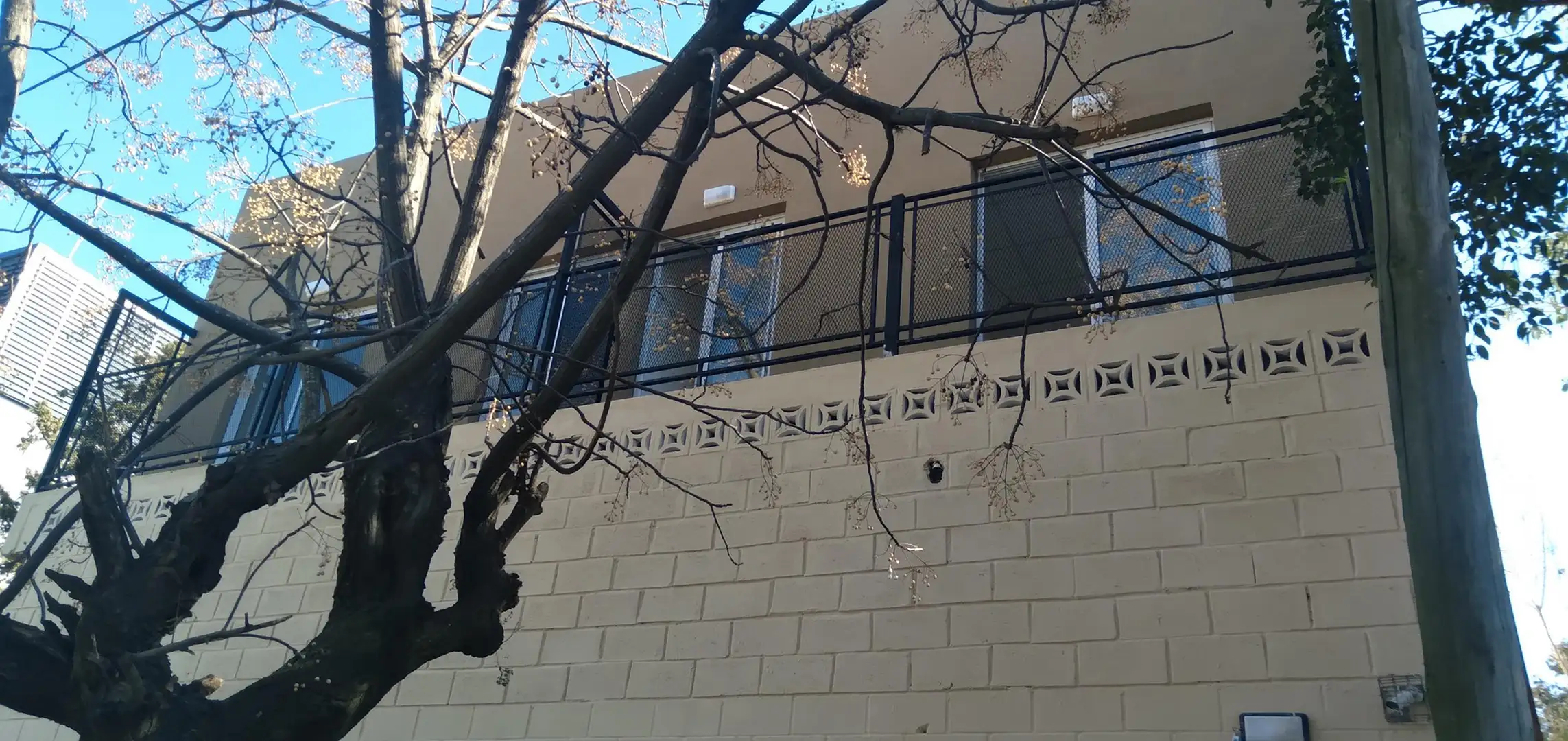 2 bedrooms, balcony, 1st floor