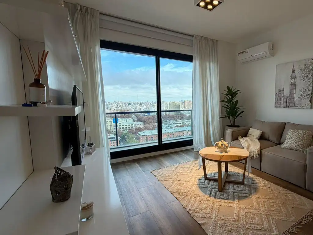 18th floor, long balcony, furnished