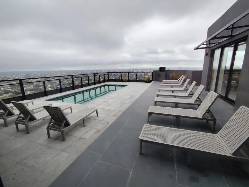 14th-floor studio with balcony