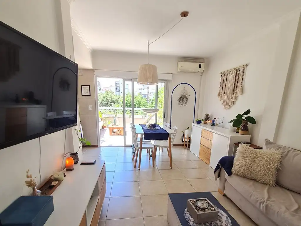 2 ambientes amoblado con terraza