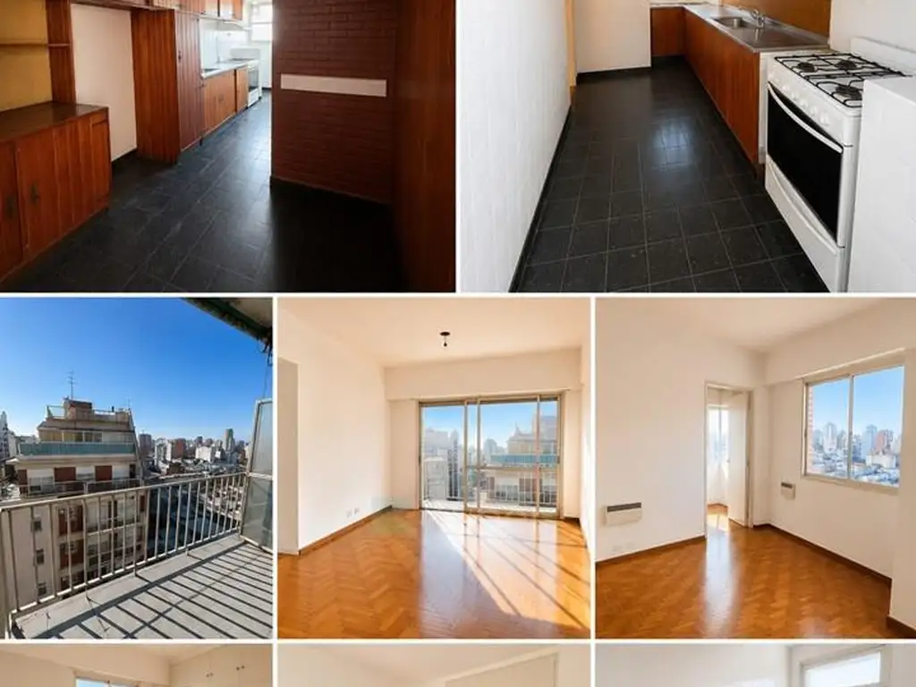Piso 10 con balcón y parquet