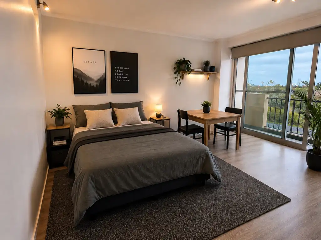 Monoambiente con balcón 4 m²