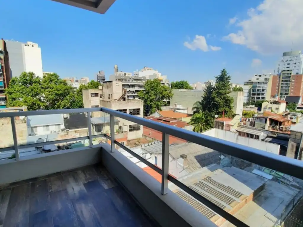 Studio with front balcony and pool