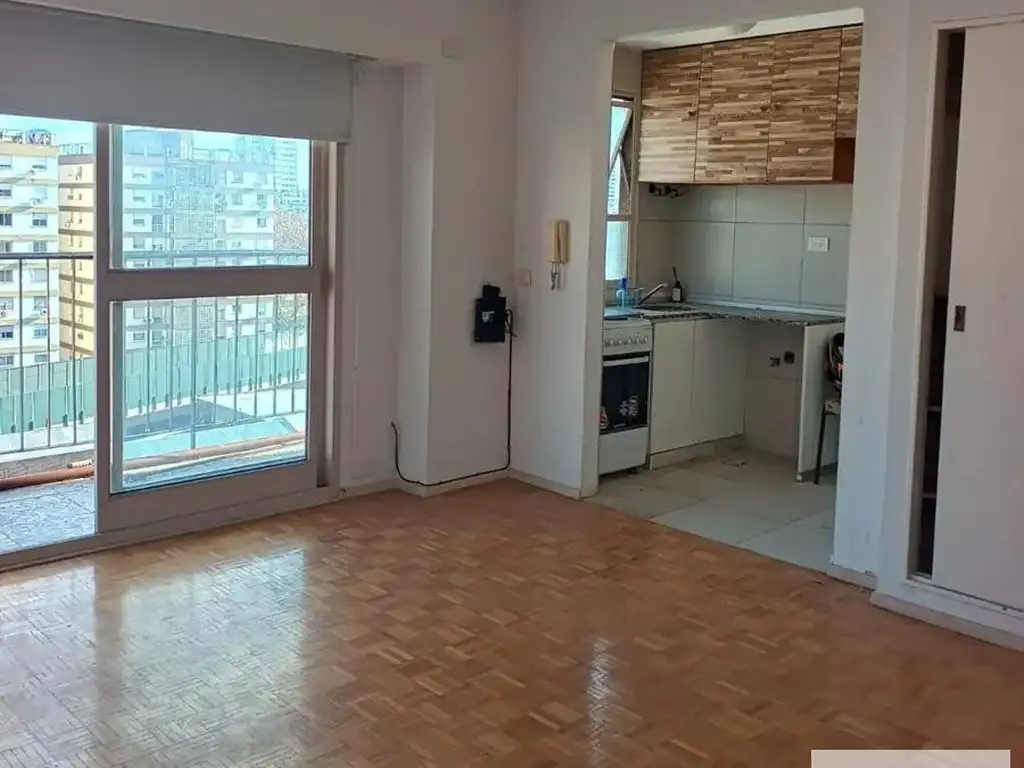North-facing studio with balcony