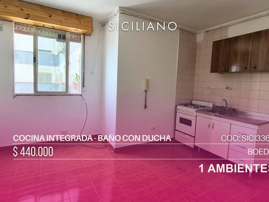 Studio en Boedo, cocina integrada