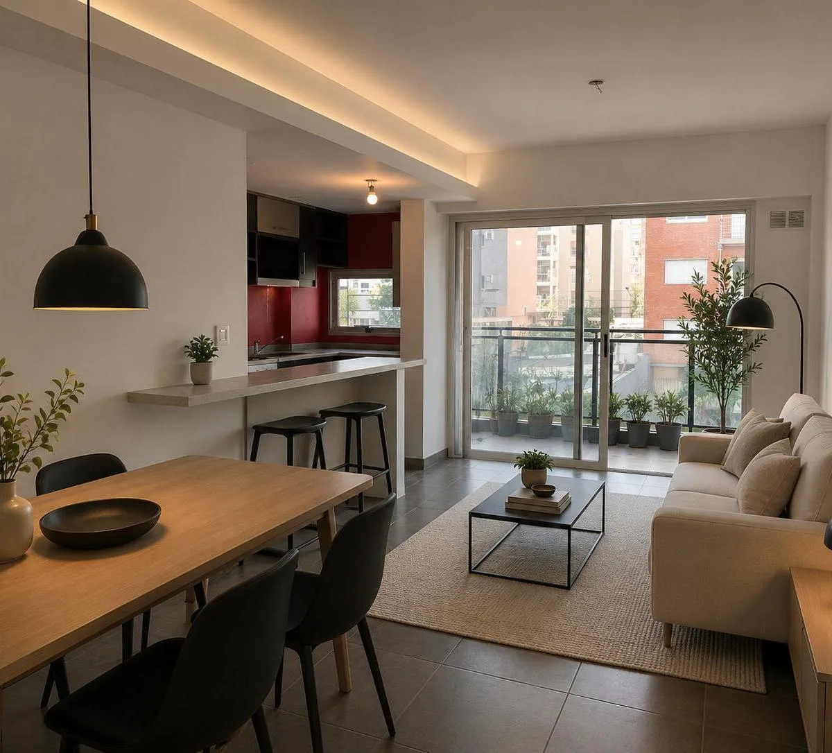Apartamento de dois ambientes com 1 quarto em Morón