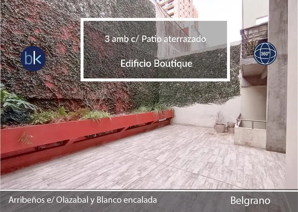 Excelente 3 Amb con Cochera - Patio Aterrazado - Edificio Boutique - Como a Estrenar