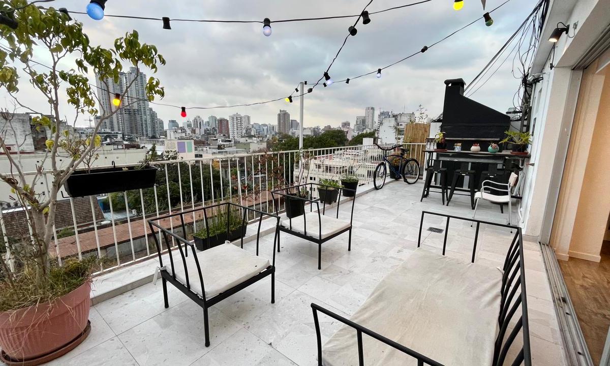 Furnished one-bedroom apartment with private terrace and grill in Núñez