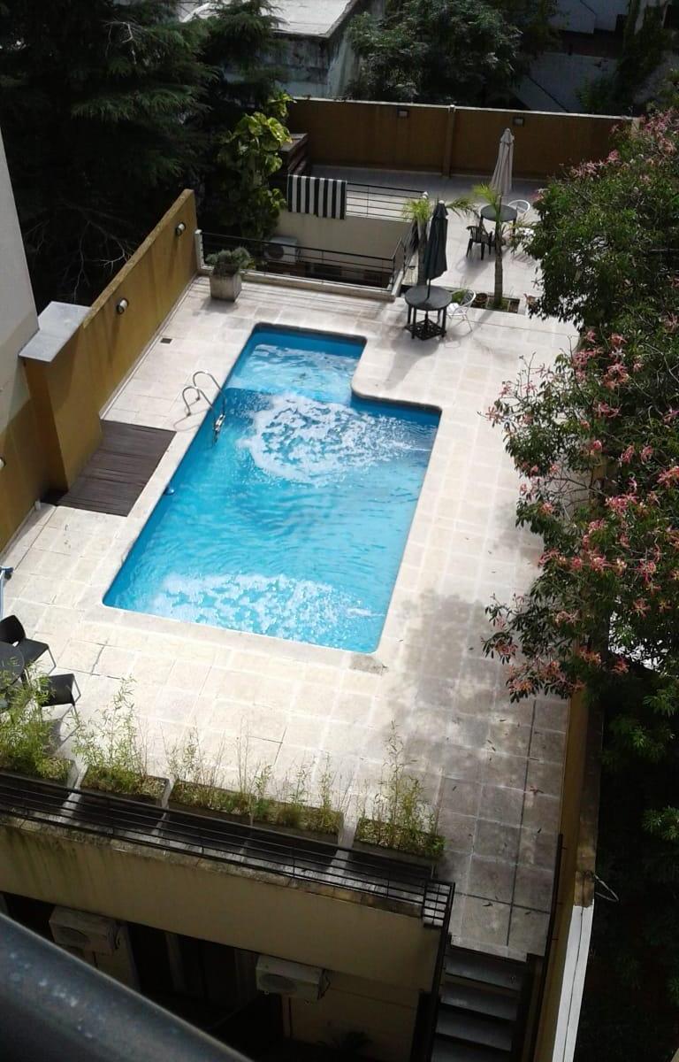 Furnished studio apartment with pool view in Núñez