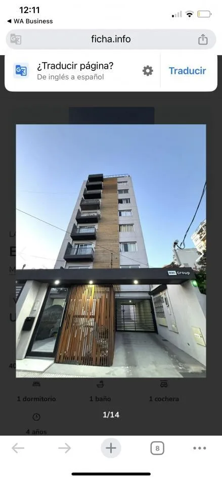Departamento 2 Ambientes con Cochera