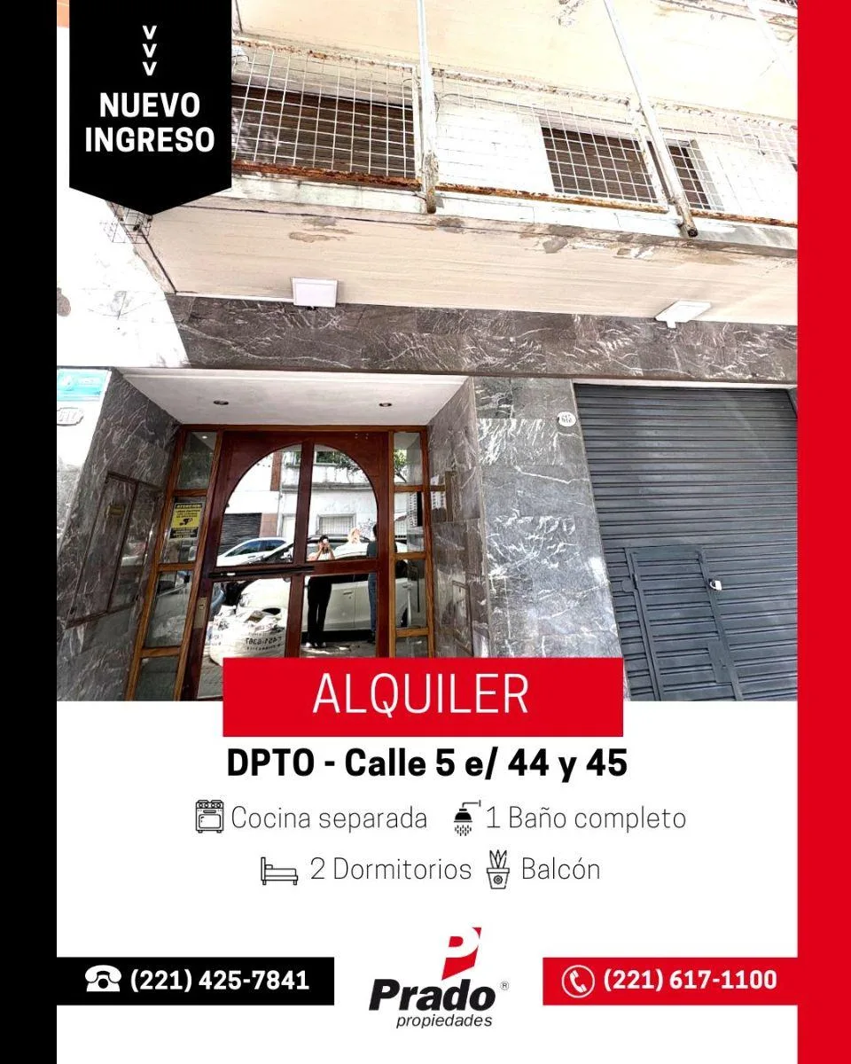 Departamento de 3 ambientes con balcón en La Plata