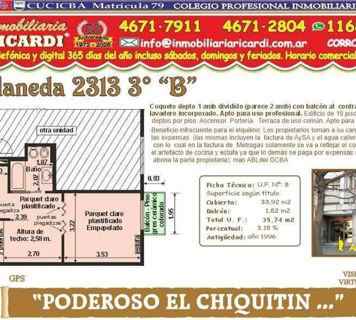 Studio apartment in Flores