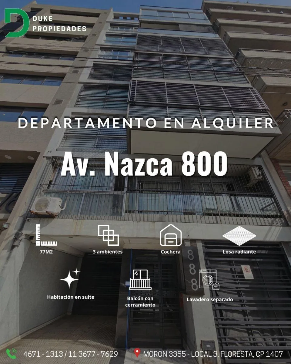 Departamento de 3 ambientes en Flores