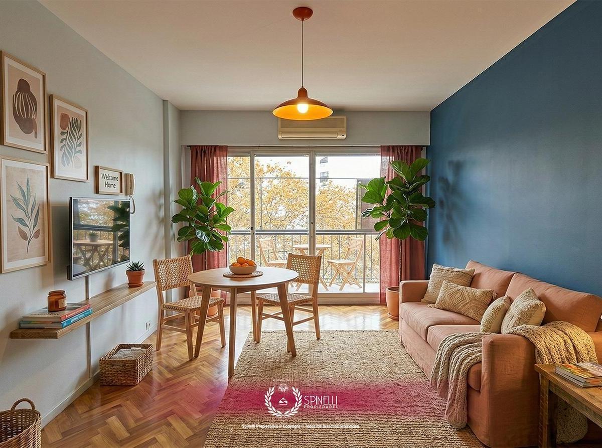 Two-room apartment with front balcony in Boedo