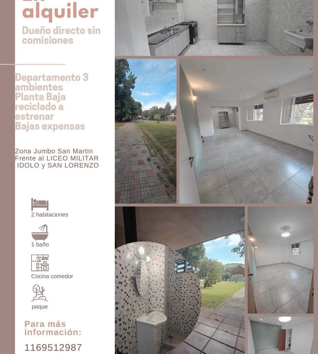 Refurbished two-bedroom apartment in General San Martín