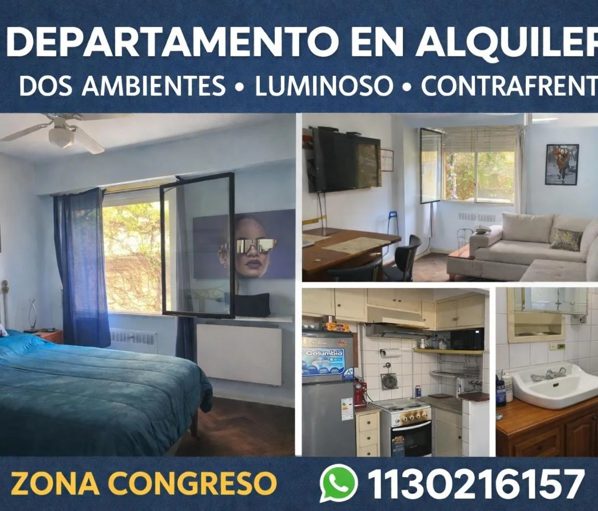 Apartamento de dois ambientes de fundos em Balvanera