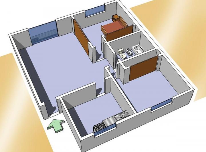 Departamento de 3 ambientes lateral en Villa General Mitre