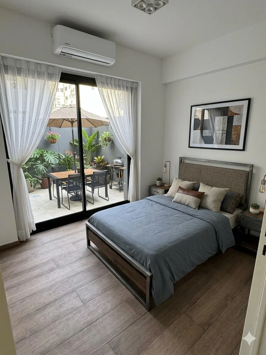 Apartamento de dois ambientes com pátio e varanda em Balvanera