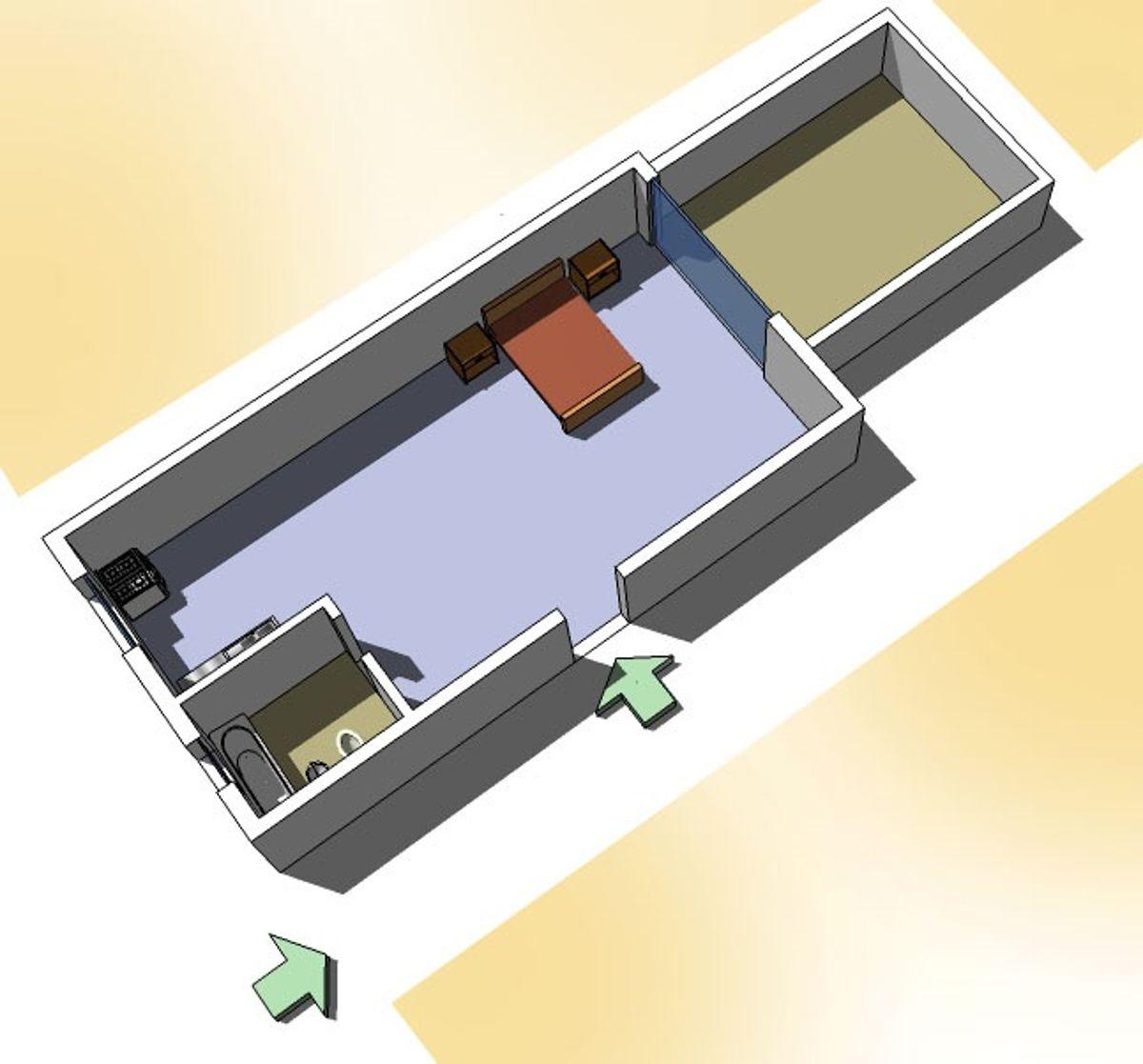 Furnished studio apartment on the ground-floor level in La Paternal