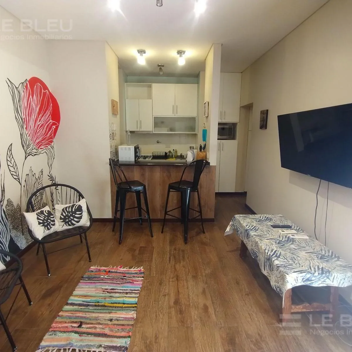 Меблированная квартира с 1 спальней и патио в Saavedra