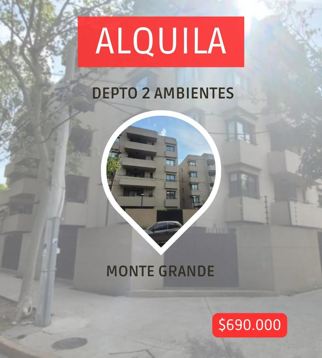 Departamento 2 Ambientes en Alquiler - Monte Grande