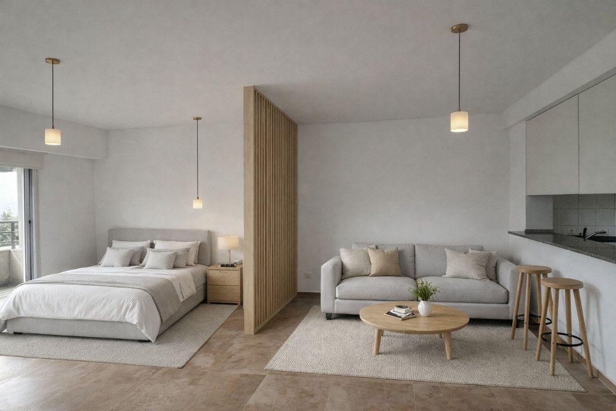 Studio apartment with balcony in Flores