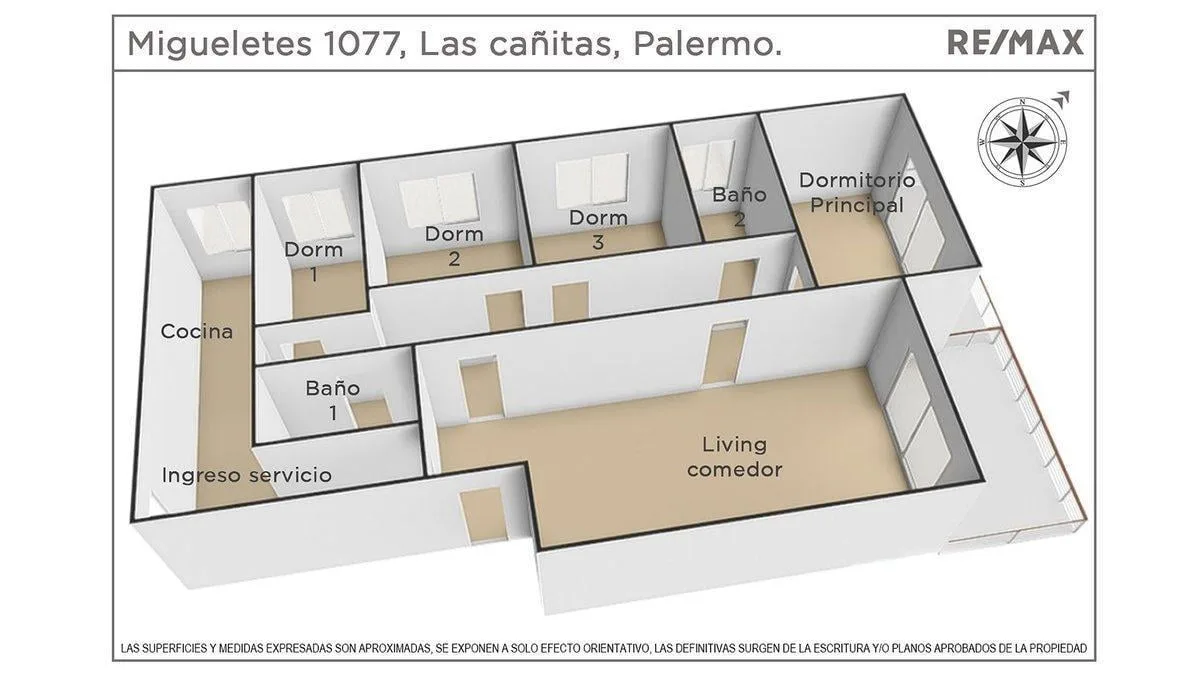 Четырёхкомнатная квартира в Palermo с балконом и четырьмя спальнями