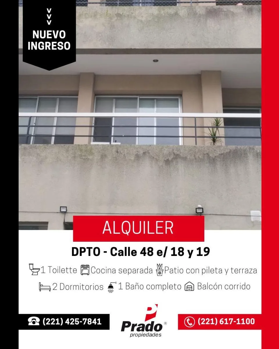 Departamento de 2 dormitorios en La Plata
