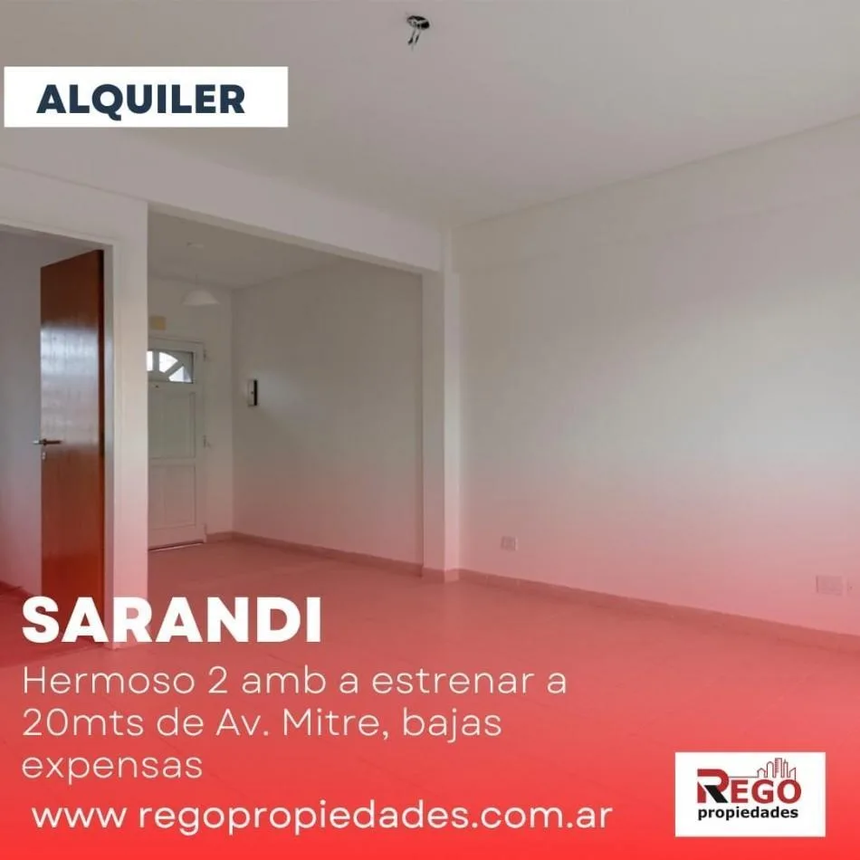 Departamento de 2 ambientes con balcón al frente en Sarandí