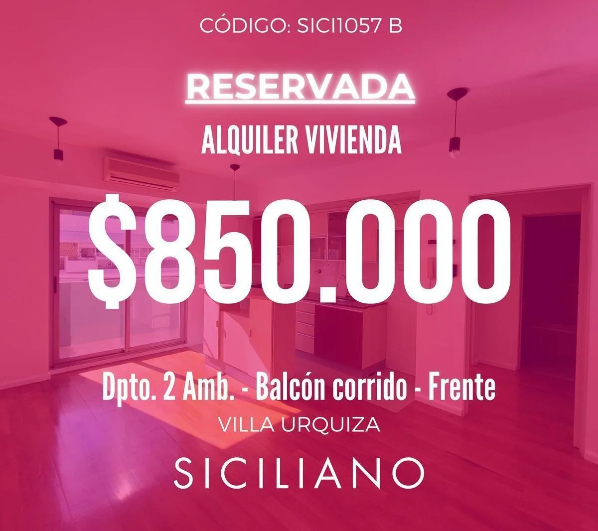 One-bedroom, two-room apartment with balcony in Villa Urquiza